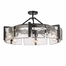 Golden 3164-6SF BLK-HWG - Golden Lighting Aenon 6-light Semi-Flush Mount in Matte Black